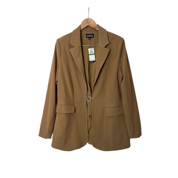 NWT Danielle Bernstein Women's Flap Pockets Work Wear One-Button Blazer L 2563 - Picture 3 of 5